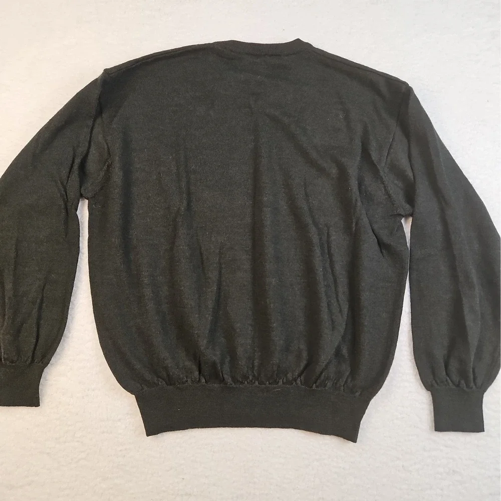 Cortina Men's 100% Merino Wool V‑Neck Sweater Size XXL Made In Italy Soft Warm